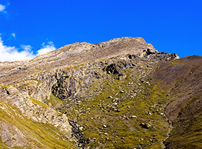 Il Monte Salza (la cima &egrave; sulla sx) visto dal Vallone Varaita di Rui.