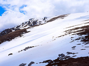 I pendii sommitali sulla Cresta Ovest del Monte Ocre.