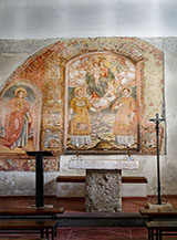 Affresco all&rsquo;interno della chiesetta di San Lorenzo.