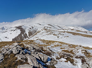 Sulla cima altimetrica di Capo di Moro con vista sullo sfondo dei pendii di Accio della Punta.