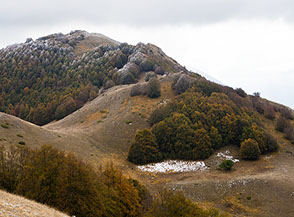 L&rsquo;ampia sella prativa del Prato del Ragano, alla partenza della Cresta Nord del Monte Rotella.