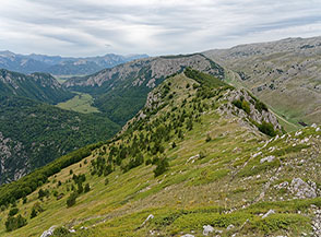 Sulla panoramica cresta verso il Monte Savino.