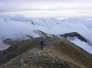 Ultimi passi per la cima di Monte Serrone.