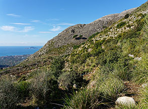 Ai piedi del Versante Sud del Monte Vomero vista mare.