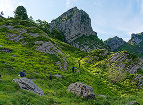 Sul sentiero che dalla Focolaccia sale a Foce Cardeto.