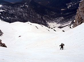Il Canalone Nord del Terminillo si apre e volge al termine.