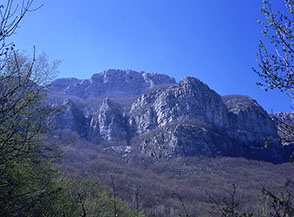 Il dolomitico Versante Nord di Monte Urto.