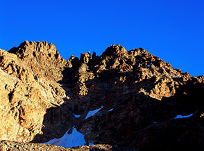 Il Versante Sud del Monviso ripreso dalla morena del Ghiacciaio del Viso.