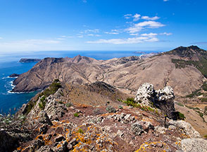 Panorama su Porto Santo (settore orientale) dalla cima di Pico Branco.