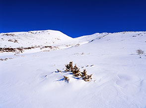 Ai piedi della Cresta Sud del Pizzo di Camarda.