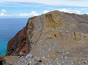 Scorcio sui fianchi del nuovo apparato vulcanico di Ponta dos Capelinhos.