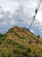 La stazione di arrivo del Ponte alla Luna sul Castello del Sasso di Castalda.