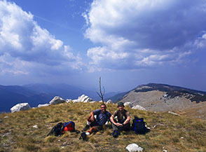 Sulla larga cima di Monte Marcolano.