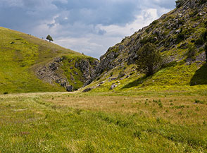 In vista delle piccole gole della Portella del Vao.