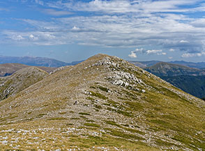 Il tratto sommitale della dolce cresta della Serra del Carapale.