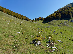 Verso la sella tra Serra del Re e Monte Tranquillo.