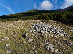 All&rsquo;inizio della gita alle pendici di Colle Mancino (sullo sfondo).