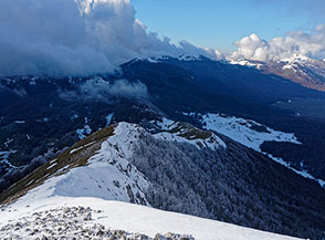 La Cresta Nord-Ovest di Serra Traversa ripresa dall&rsquo;alto.