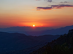 Tramonto di fuoco sulla Valle del Liri.