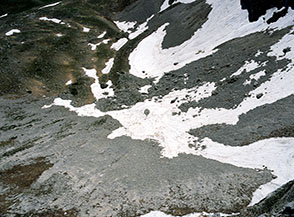 Il fondo del circo glaciale pi&ugrave; grande che si trova lungo Serra di Rocca Chiarano.