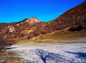 Colle Castello visto dai campi di Masseria Collafrino.