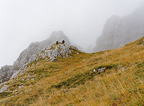 Scorcio sugli speroni di roccia che precedono l&rsquo;ingresso nel Canale della Slavina.