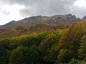 Da Piano di Canale vista sulla cresta del Monte di Canale (sulla dx).