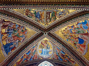 Cappella di San Brizio: riquadri del Giudizio Universale sulla volta.
