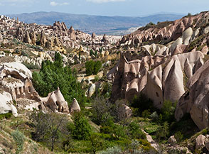 Belvedere sulla Pigeons Valley presso Uchisar in Cappadocia.