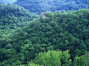 La Gole del Treia dal belvedere pi&ugrave; meridionale di Calcata.