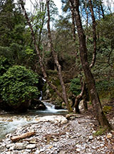 Scorcio sul lungo fiume nella Valle dei Mulini.