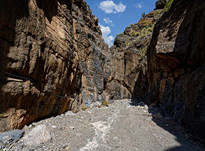 Il suggestivo canyon che si percorre con il Balid Sayt trek.