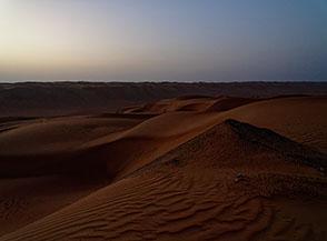 Crepuscolo mattutino sul Wahiba Sands.